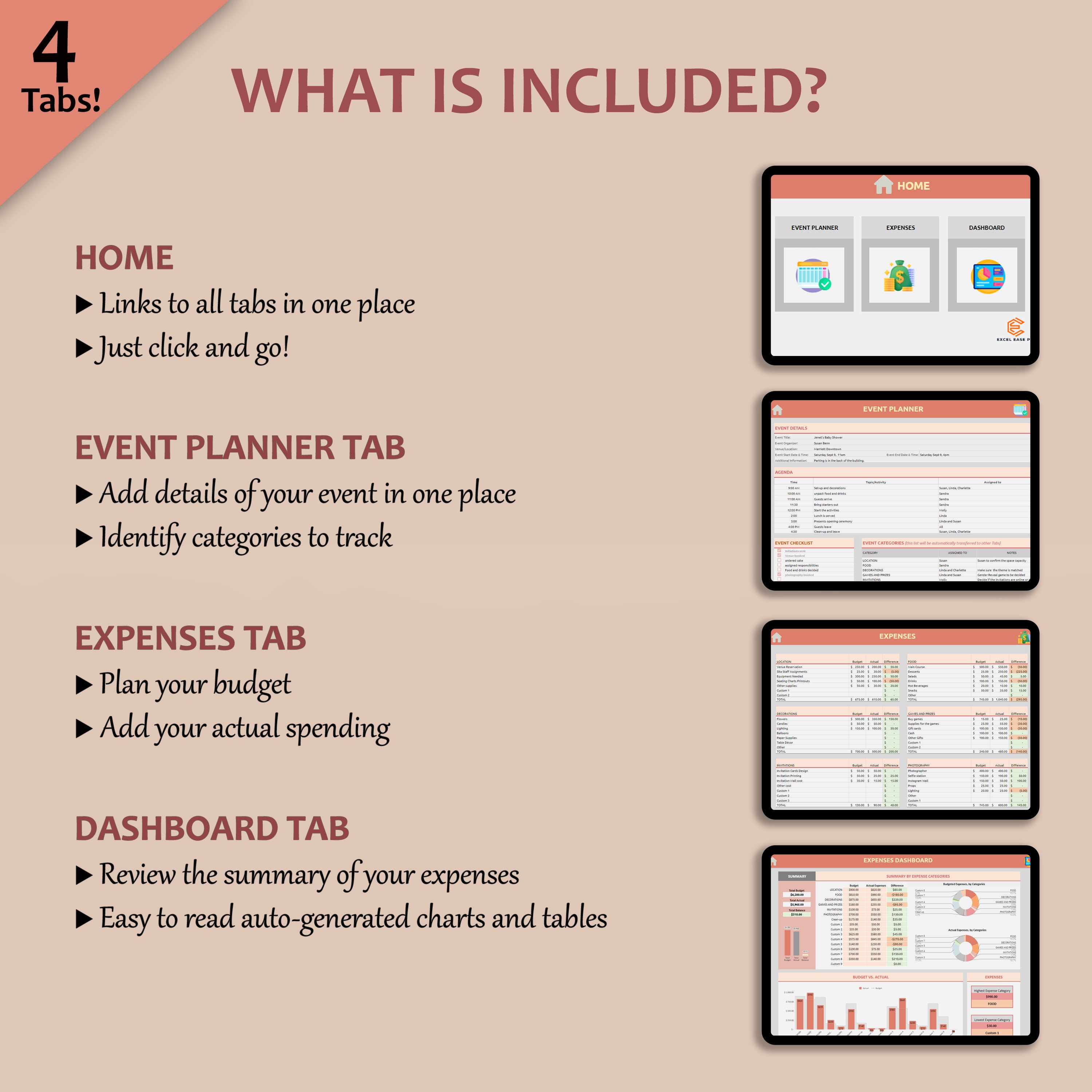Google Sheets Event Planner Template Digital Event Planner Spreadsheet