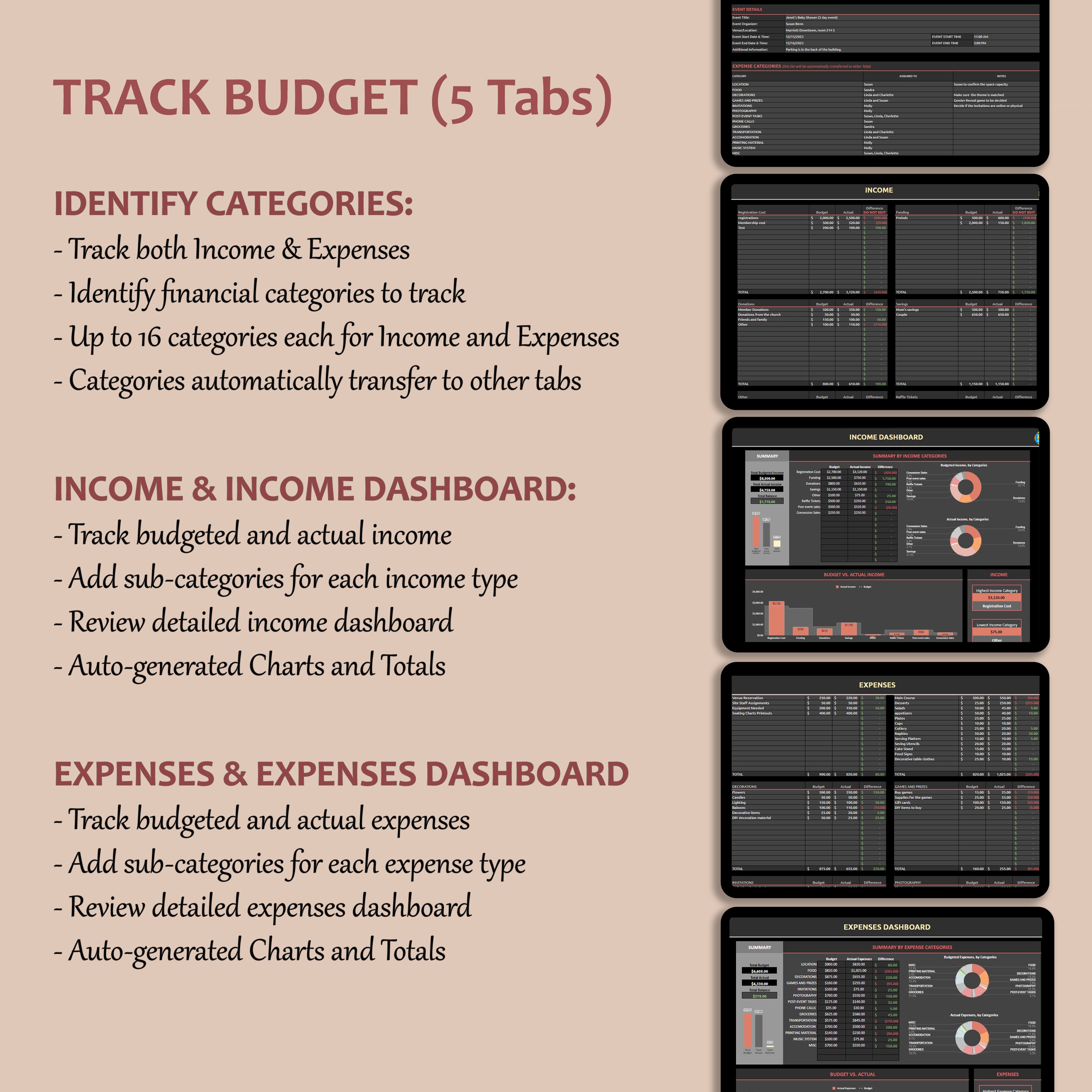 Google Sheets Event Planner Template Excel Digital Event Planner ...