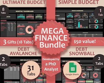 BUNDLE Budget and debt payoff Annual Budget Debt Snowball Spreadsheet Simple Budget Template Simple Monthly Paycheck Budget Debt Avalanche