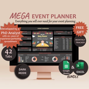 Event Planner template Google Sheets Digital Event Planner Excel Spreadsheet Event Party Budget Tracker