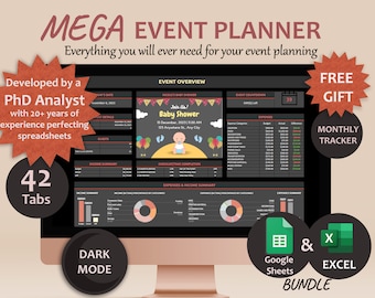 Event Planner template Google Sheets Digital Event Planner Excel Spreadsheet Event Party Budget Tracker