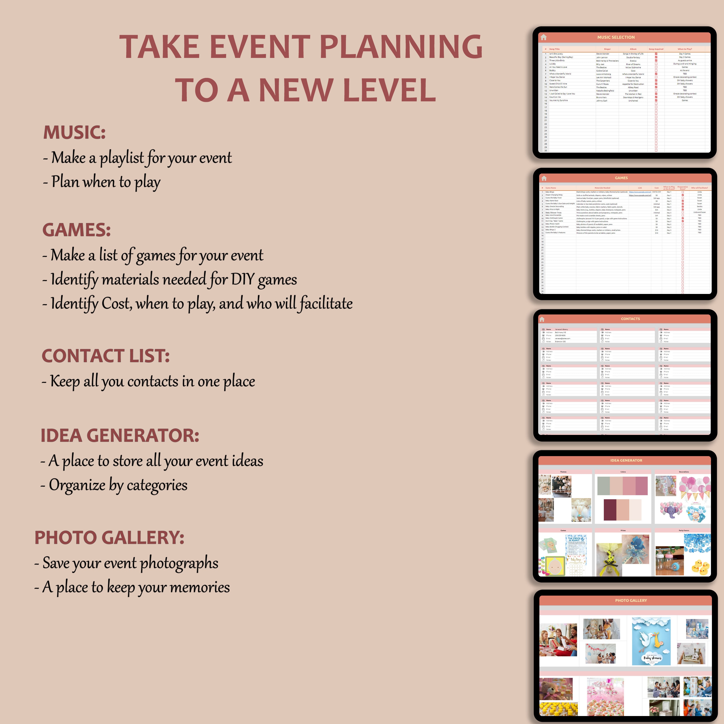 Google Sheets Ultimate Event Planner Excel Template Digital Event ...