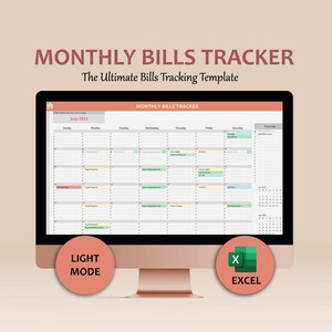 bill calendar, bill payment tracker, Excel bill planner, monthly tracker, bill spreadsheet, bill tracker, digital calendar, daily tracker