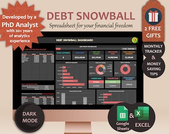 Debt Snowball Spreadsheet Debt Snowball Payoff Tracker Google Sheets Debt Snowball Calculator Student Loan Payoff Mortgage Debt Payoff Excel