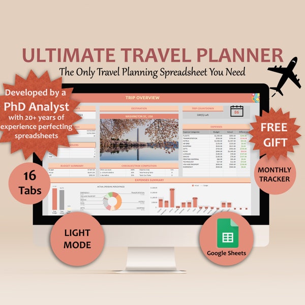 Travel Planner Digital travel Planner trip template vacation planner holiday planner template travel itinerary travel budget