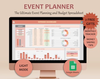 Google Sheets Event Planner template Digital Event Planner Spreadsheet Event Party Budget Tracker