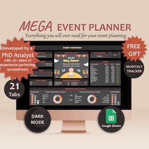 Google Sheets Event Planner template Digital Event Planner Spreadsheet Event Party Budget Tracker