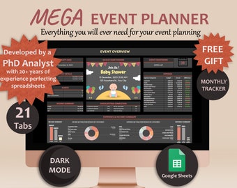 Google Sheets Event Planner template Digital Event Planner Spreadsheet Event Party Budget Tracker