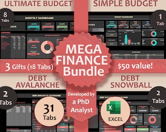 BUNDLE Budget and debt payoff Annual Budget Debt Snowball Spreadsheet Simple Budget Template Simple Monthly Paycheck Budget Debt Avalanche