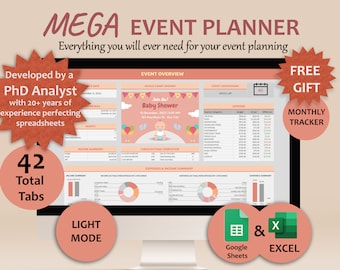 Event Planner template Google Sheets Digital Event Planner Excel Spreadsheet Event Party Budget Tracker