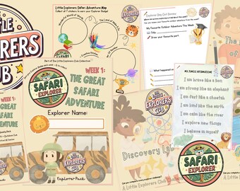 Woche 1 - Safari | Sommer Abenteuer Club Printable | Von Lehrern erstellte Ferienaktivitäten für Kinder | Wöchentliches Sommercamp zu Hause | Sofort Download