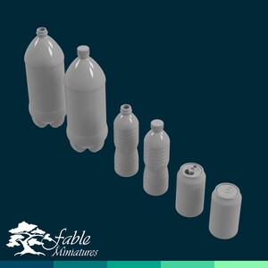 Burkar och flaskor i skala 1:6, miniatyrformat i STL- och OBJ-format, 3D-utskriftsfiler bild 2