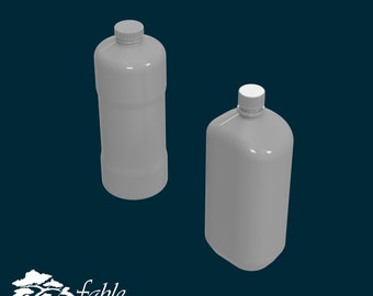 Botellas de limpiador doméstico en miniatura a escala 1:12 (archivos STL y OBJ para impresión 3D)