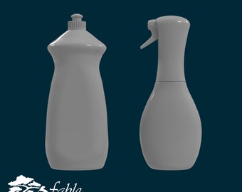 Dish Soap Bottles 1:6 Play Scale Miniature STL & OBJ 3D Print Files