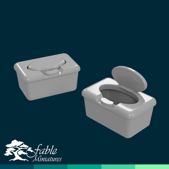 Baby Wipes Dispenser 1:6 Play Scale Miniature STL & OBJ 3D Print Files