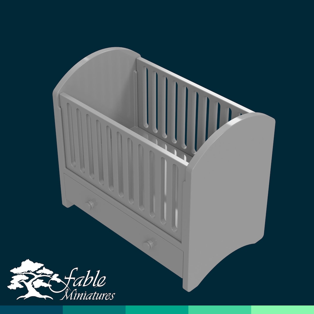 Baby Crib 1:6 Play Scale Miniature STL &amp; OBJ 3D Print Files - Etsy