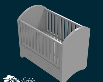Baby Crib 1:6 Play Scale Miniature STL & OBJ 3D Print Files