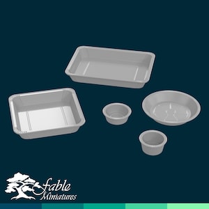 Pie and Muffin Tins 1:6 Play Scale Miniature STL & OBJ 3D Print Files