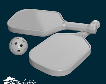 Pickleball Set 1:6 Play Scale Miniature STL & OBJ 3D Print Files