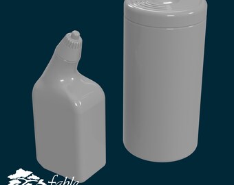 Bathroom Cleaners 1:12 Scale Miniature STL & OBJ 3D Print Files