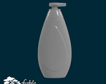 Puede incluir: Una botella de plástico gris con bomba y diseño en forma de lágrima. La botella está vacía y lista para llenarse con loción, jabón u otros líquidos.
