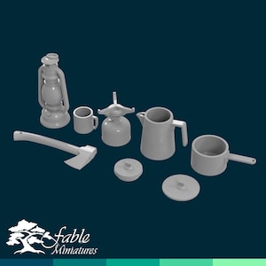Camping Zahnrad Set 1:6 Spielen Miniatur STL & OBJ 3D Druck Dateien