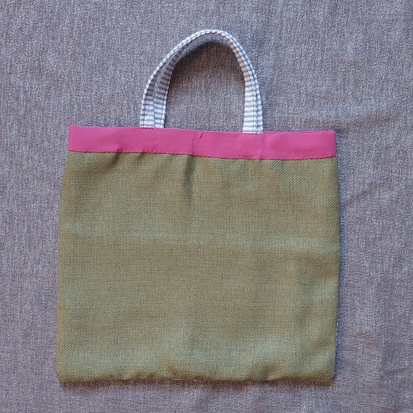 Cute Artsy Bag- repurposed, tri-colored, upcycled, pink, green, blue, kid's gift, tween gift, handmade