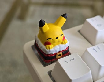 Pika Holiday Fanart Keycap - Hand Painted Cute Keycap Designs, Cherry MX