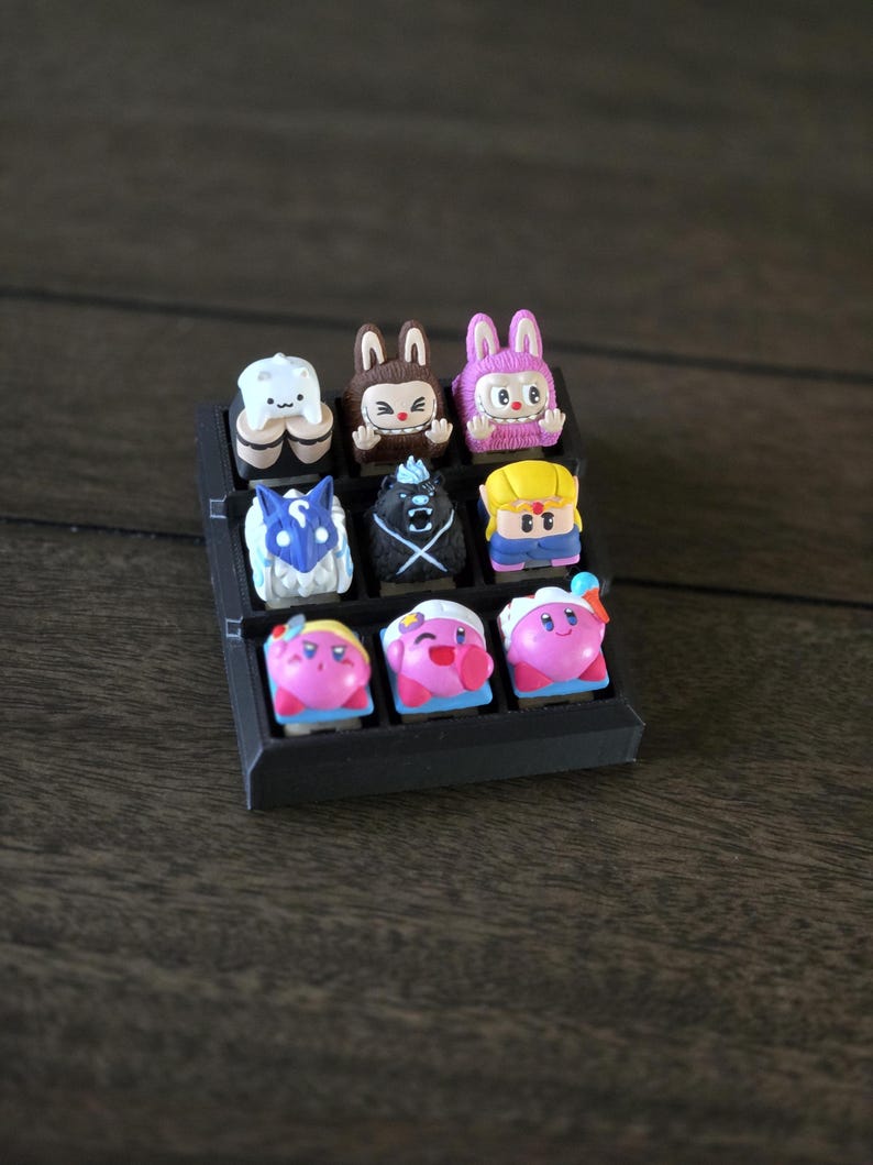 3D Printed Artisan Keycap Display Stand – 9-key Holder With Real MX ...