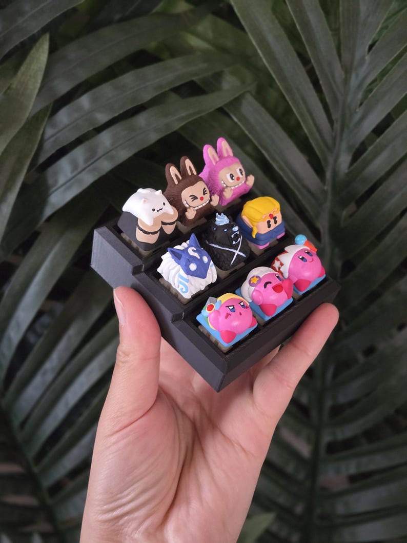 3D Printed Artisan Keycap Display Stand – 9-key Holder With Real MX ...