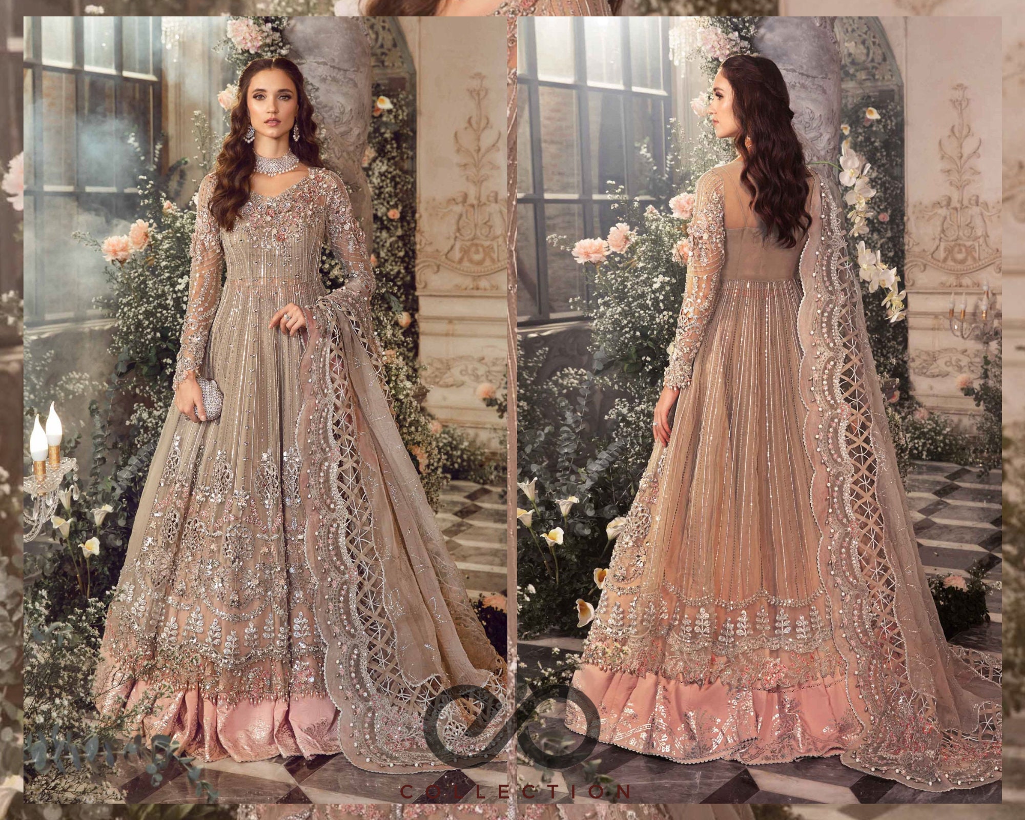Sequin Anarkali Gown Dress Indian Designer Wedding Wear Women Dresses  Pakistani Clothes 