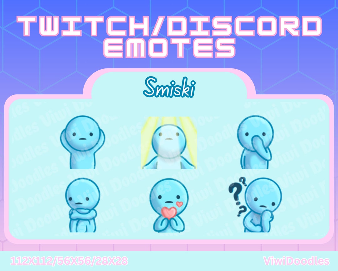 Cute Silly Blue Smiski Emote Pack - Twitch, Discord, Youtube