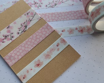 Cherry Blossom/Sakura washi tape set SAMPLES/junk journal/scrapbook/penpal decor/decorative tape/journaling/bujo/bullet journal/bujo themes