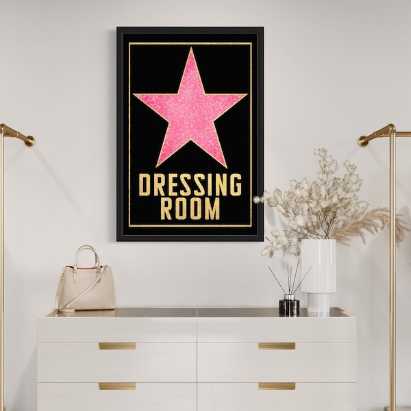 Dressing Room Poster Sign Wall Art Print, Walk of Fame Sign, Wardrobe Art, Celebrity Star, Home Decor, Home Art, Printable, Digital Download