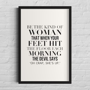 Impresión tipográfica con cita del diablo: Decoración humorística para el hogar (descarga digital)