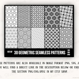 These brush pattern designs are also available in PNG, SVG and JPEG image format which you can find in the shop for Peach Sketch Studio or through the link in the description here. The main listing image for the image files collection is shown here with text below on how to find them.