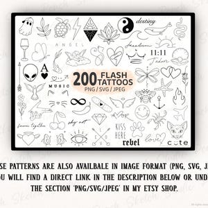 These designs are also available in PNG, SVG and JPEG image format which you can find in the shop for Peach Sketch Studio or through the link in the description here, shown in text below a preview image for the main listing photo for the image files collection.