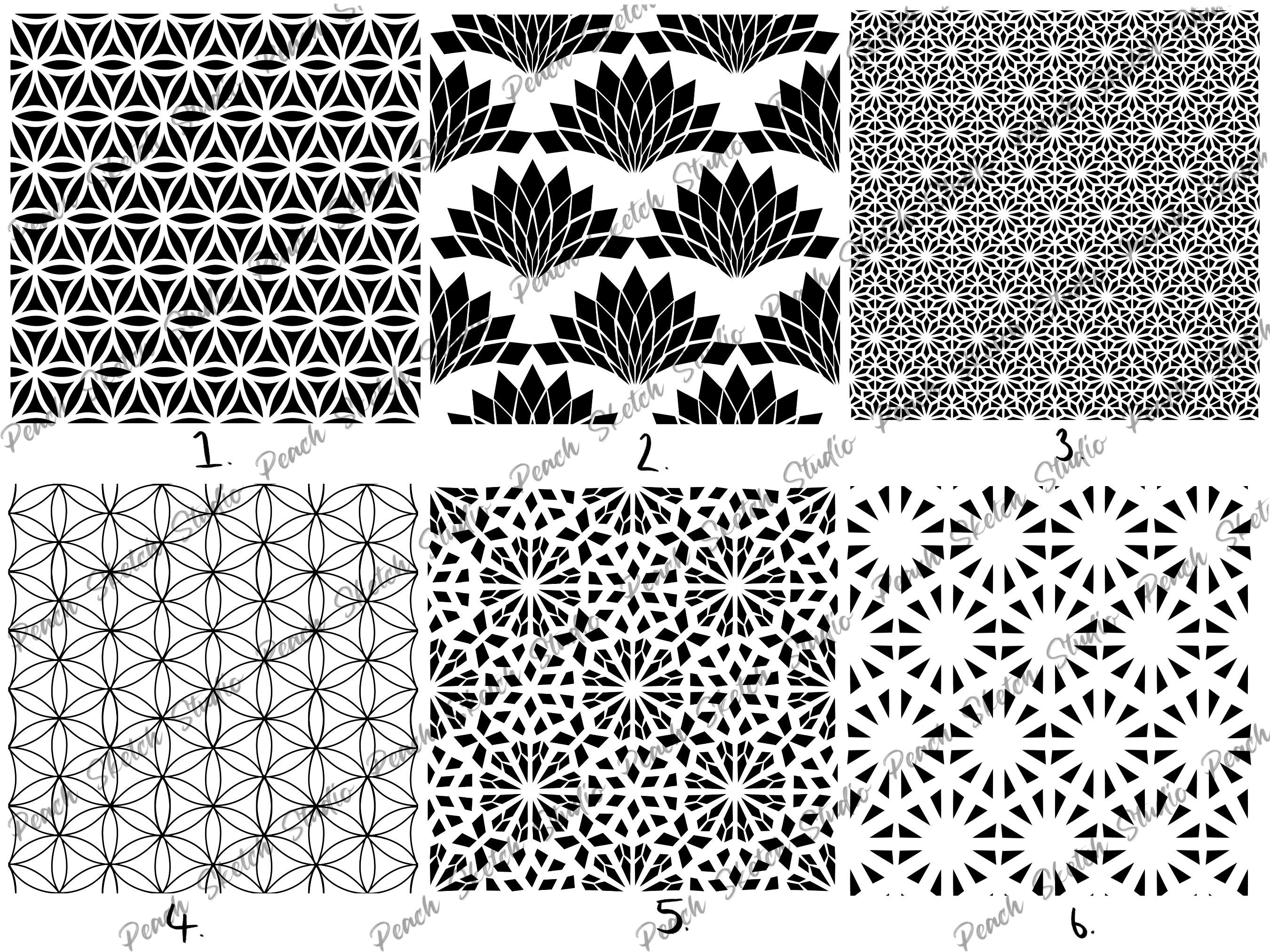 30 Geometric Patterns SVG PNG JPEG Seamless Digital Paper Abstract ...