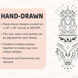 100 Procreate Ornamental Tattoo Stamps, Large Ornate Designs, Fine Line ...