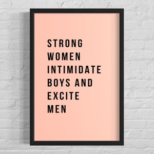 Strong Women Quote Poster Wall Art Print, Typography, Love Quotes, Office Poster Wall Decor, Home Decor Quote, Printable, Digital Download