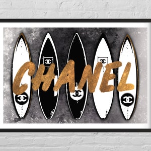 Chanel-Surfboard – Original Painting on Surfboard
