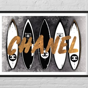 PLANCHE de surf CHANEL art de planche de surf Chanel imprimé