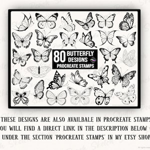 Image shows the main listing image for these designs available in Procreate Brush Stamps, a link in the description will take you straight to the stamps set.