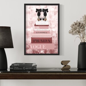 Chanel Prada YSL Dior Fashion Glam Stack Books Canvas Wall Art 16x20 in.