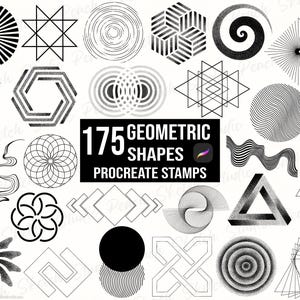 175 Procreate Geometrische Formen Stempel: Abstrakte Designs Procreate Pinsel (Digitaler Download)