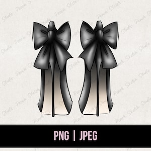 Zwarte hoge hakken PNG JPEG-afbeelding, stiletto schoenen mode-illustraties, handgetekende ontwerp, digitale afbeeldingsbestanden