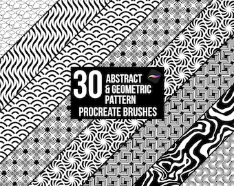 30 Abstrakte Muster Pinsel, Geometrische Muster Tattoo (Digitaler Download)