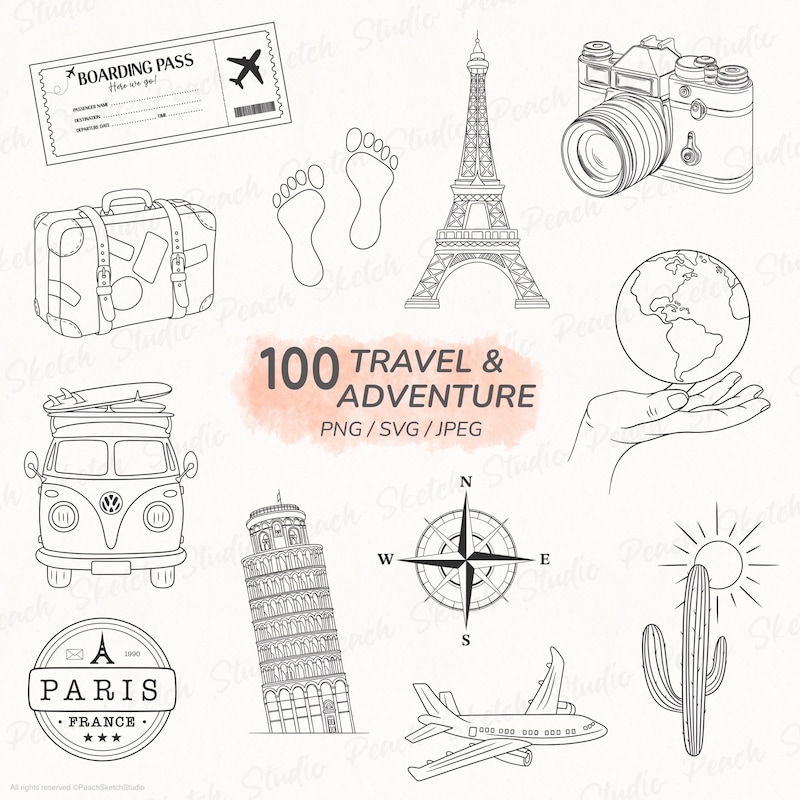 Travel Vector Art Icons - Etsy UK