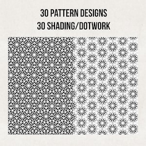 60 Geometrische Musterdesign Pinsel Procreate, Tattoo-Design, Dotwork-Muster, Procreate Mustersatz, digitaler Download Bild 2