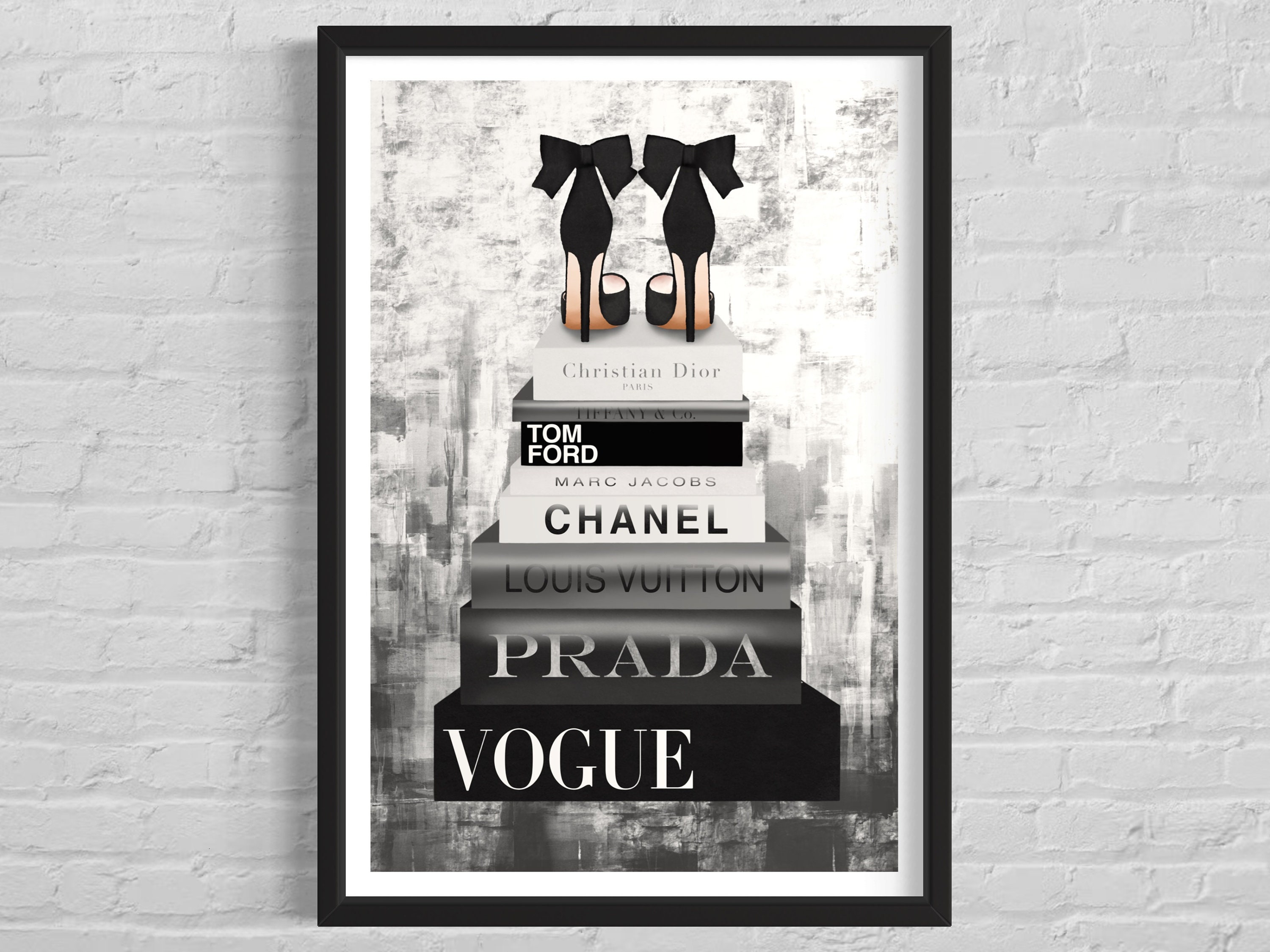 prada chanel louis vuitton books decor